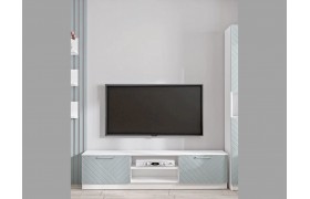 Платяной шкаф Тумба для ТВ-техники напольная Иннэс-7, Белый/Монблан Р-826