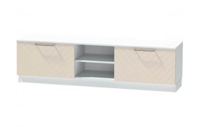 Тумба под телевизор для ТВ-техники напольная Иннэс-7, Белый/Тирамису матовый