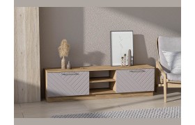 Тумба под телевизор для ТВ-техники напольная Иннэс-7, Крафт золотой/Грэй софт