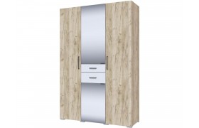 Шкаф 3-х створчатый Теана - Крафт серый/МДФ светло