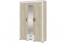 Шкаф 3-х створчатый Адель - Крафт серый/белый