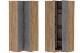 Угловой шкаф Иннэс-7 - Крафт золотой/Бетон графит