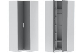 Шкаф угловой Иннэс-7 - Белый/Графит