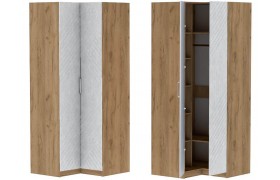 Угловой шкаф Иннэс-7 - Крафт золотой/Бетон снежный