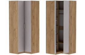 Шкаф угловой Иннэс-7 - Крафт золотой/Грэй софт