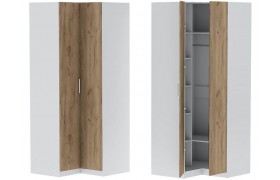 Шкаф угловой Иннэс-7 - Белый/Крафт золотой