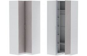 Шкаф угловой Иннэс-7 - Белый/Грэй софт