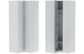 Шкаф угловой Иннэс-7 - Белый/Бетон снежный