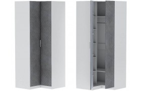 Шкаф угловой Иннэс-7 - Белый/Бетон графит