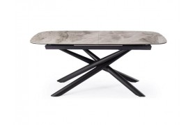 Обеденный стол DikLine KE180 керамика серый мрамор С21 глянец/опоры черные