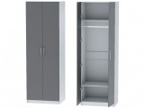 Шкаф двухдверный №1 Иннэс-7 - Белый/Графит недорого