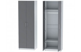 Шкаф двухдверный №1 Иннэс-7 - Белый/Графит