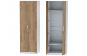 Шкаф двухдверный №1 Иннэс-7 - Белый/Крафт золотой