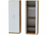 Шкаф двухдверный №1 Иннэс-7 - Крафт золотой/Белый глянец недорого