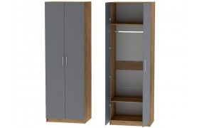 Шкаф двухдверный №1 Иннэс-7 - Крафт золотой/Графит