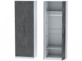 Шкаф двухдверный №1 Иннэс-7 - Белый/Бетон графит недорого