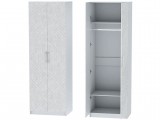 Шкаф двухдверный №1 Иннэс-7 - Белый/Бетон снежный недорого