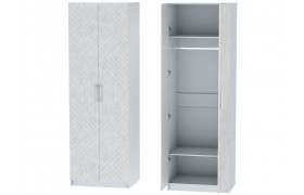 Шкаф двухдверный №1 Иннэс-7 - Белый/Бетон снежный