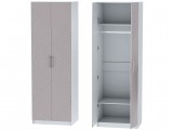 Шкаф двухдверный №1 Иннэс-7 - Белый/Грэй софт недорого