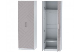 Шкаф двухдверный №1 Иннэс-7 - Белый/Грэй софт