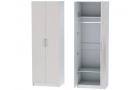 Шкаф двухдверный №1 Иннэс-7 - Белый/Тирамису матовый