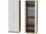 Шкаф двухдверный №1 Иннэс-7 - Крафт золотой/Бетон снежный недорого