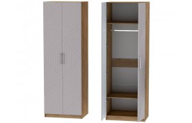 Шкаф двухдверный №1 Иннэс-7 - Крафт золотой/Грэй софт