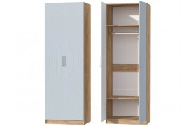 Шкаф двухдверный №1 Иннэс-7 - Крафт золотой/Монблан Р-856