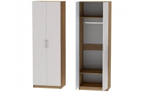 Шкаф двухдверный №1 Иннэс-7 - Крафт золотой/Тирамису матовый