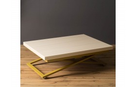 Стол-трансформер Левмар Compact D31/S90 (выбеленный дуб/золото)