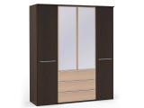 Шкаф платяной 4-х дверный с ящиками и зеркалами Uno недорого