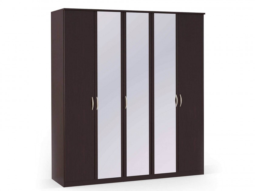 распашной шкаф Шкаф платяной 5-ти дверный с зеркалами Концепт Концепт Дуб темный
