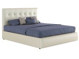 Мягкая интерьерная кровать "Селеста" 1400 белая с матр недорого