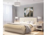 Мягкая кровать Selesta 1400 беж с матрасом ГОСТ с подъемным меха распродажа