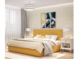Мягкая  кровать "Selesta" 1400 желтая с матрасом АСТРА купить