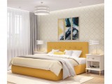 Мягкая  кровать Selesta 1400 желтая с матрасом АСТРА с подъемным недорого