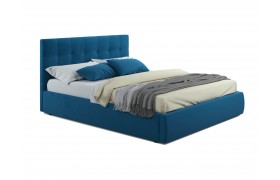 Кровать Мягкая Selesta 1600 синяя матрасом PROMO B COCOS под