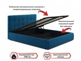 Мягкая кровать "Selesta" 1600 синяя с матрасом АСТРА с распродажа