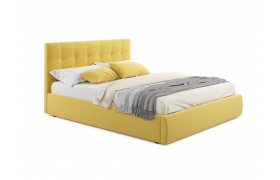 Мягкая кровать "Selesta" 1800 желтая с ортопед.основанием с матрасом PROMO B COCOS
