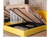 Мягкая кровать Stefani 1600 желтая с подъемным механизмом распродажа