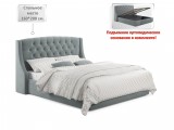 Мягкая кровать Stefani 1600 серая с подъемным механизмом от производителя