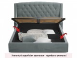 Мягкая кровать "Stefani" 1600 серая с подъемным механи распродажа
