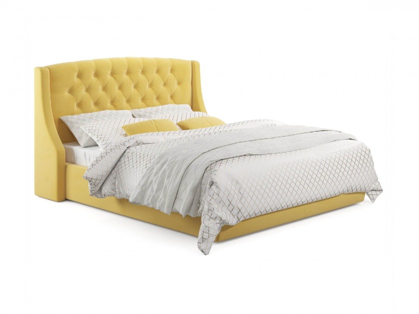 Мягкая кровать Stefani 1800 желтая с подъемным механизмом Мягкая кровать Stefani 1800 желтая с подъемным механ