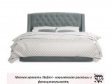 Мягкая кровать Stefani 1600 серая с ортопед. основанием с матрас купить