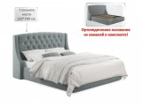 Мягкая кровать Stefani 1600 серая с ортопед. основанием с матрас недорого