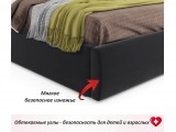 Мягкая кровать Stefani 1600 темная с ортопед. основанием с матра недорого