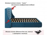 Мягкая кровать Stefani 1600 синяя с ортопед. основанием с матрас купить