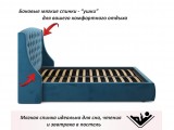 Мягкая кровать Stefani 1800 синяя с ортопед. основанием от производителя