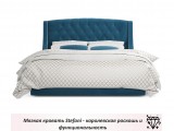 Мягкая кровать Stefani 1800 синяя с ортопед. основанием распродажа