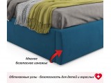 Мягкая кровать Stefani 1800 синяя с ортопед. основанием с матрас от производителя